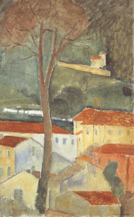 Amedeo Modigliani Landscape at Cagnes (mk39) oil painting image